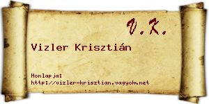 Vizler Krisztián névjegykártya